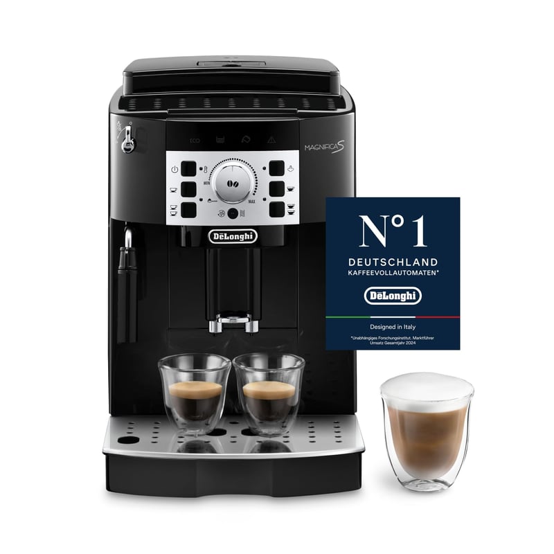 Automatický kávovar De'Longhi Magnifica S ECAM 22.110.B s napeňovačom mlieka, funkciou cappuccino a espresso, nádržka na vodu 1,8 l, čierny