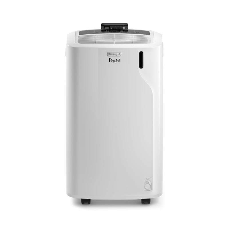 Mobilná klimatizácia De'Longhi Pinguino PAC EM82, 9400 BTU, 27 m², odvlhčovanie, ventilátor, 24-hodinový časovač, energetická trieda A, biela