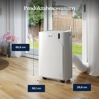 Mobilná klimatizácia De'Longhi Pinguino PAC EM82, 9400 BTU, 27 m², odvlhčovanie, ventilátor, 24-hodinový časovač, energetická trieda A, biela 7