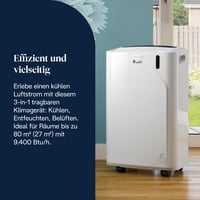Mobilná klimatizácia De'Longhi Pinguino PAC EM82, 9400 BTU, 27 m², odvlhčovanie, ventilátor, 24-hodinový časovač, energetická trieda A, biela 4