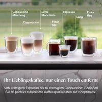 Automatický kávovar De'Longhi Rivelia EXAM440.55.G, mliečny systém LatteCrema, 16 kávových nápojov, dotykový displej, vymeniteľná násypka na zrnkovú kávu, sivý 6