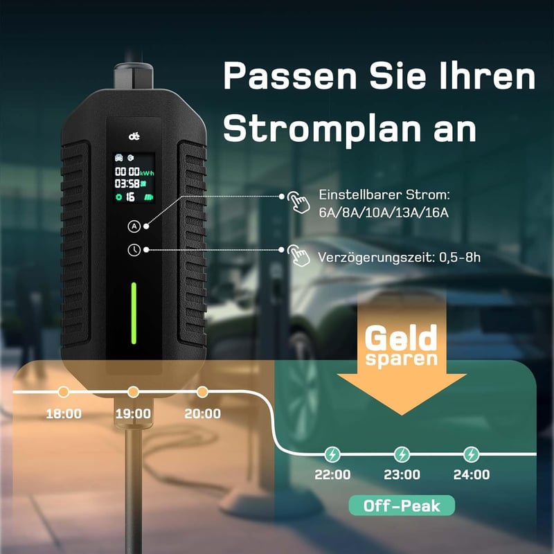 dé Mobil Wallbox 11 kW 15m CEE 16A Type 2 elektromos autó töltőállomás