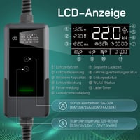 dé Mobil Wallbox Töltőállomás 22 kW App-al, 3 fázisú, 10m, 6-32A, Áramszámlálóval, CEE 32A Type 2 Töltőkábel, Model Y/3, ID.3/4/5, MG4, EX30, e-up, e-tron EV/PHEV 5