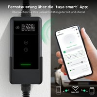 dé Mobil Wallbox Töltőállomás 22 kW App-al, 3 fázisú, 10m, 6-32A, Áramszámlálóval, CEE 32A Type 2 Töltőkábel, Model Y/3, ID.3/4/5, MG4, EX30, e-up, e-tron EV/PHEV 3
