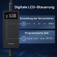 dé Mobile Wallbox 11 kW 3-fázisú hordozható töltőállomás 7m kábellel, állítható töltőteljesítménnyel elektromos autókhoz, ID.3, ID.4, Model  - CEE 11kW 5