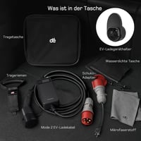 dé Mobile Wallbox 11 kW 3-fázisú hordozható töltőállomás 7m kábellel, állítható töltőteljesítménnyel elektromos autókhoz, ID.3, ID.4, Model  - CEE 11kW 6