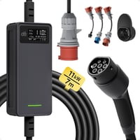 dé Mobile Wallbox 11 kW háromfázisú mobil töltőállomás, 7 m kábel, Traveller Adapter Set 1