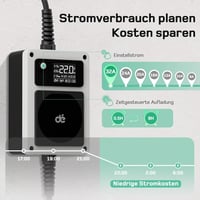 dé Mobile Wallbox 22 kW háromfázisú elektromos autó töltő 7,5m kábellel 3
