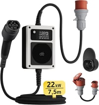 dé Mobile Wallbox 22 kW háromfázisú elektromos autó töltő 7,5m kábellel 1