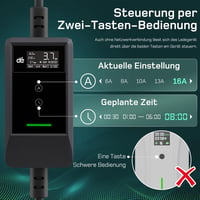 dé Type 2 Schuko töltőkábel elektromos autóhoz 3,7 kW LCD kijelzővel - 7 m 6