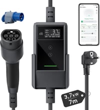 dé Type 2 Schuko töltőkábel elektromos autóhoz 3,7 kW LCD kijelzővel - 7 m 1