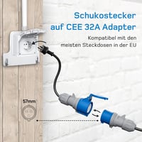 dé Type 2 CEE Töltőkábel 7.4 kW 8m 6-32A Elektromos Autó Töltéshez ID.3 ID.4 Model Y 7