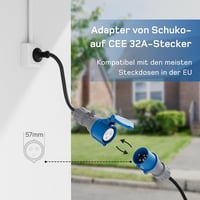 dé Type 2 CEE Wallbox 7 kW 10 méteres kábellel 7