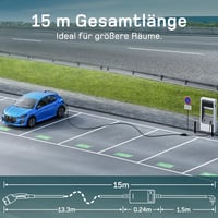 dé Type 2 Schuko töltőkábel elektromos autóhoz 3,7 kW LCD kijelzővel - 15 m 5