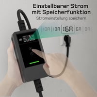 dé Type 2 Schuko 3.7 kW elektromos autó töltőkábel 5.5m LCD kijelzővel 7