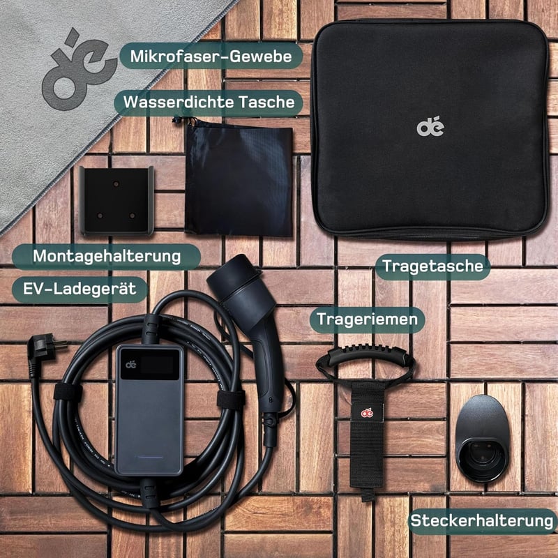 dé Type 2 Schuko Elektromos Autó Töltőkábel 3.68 kW 15m 1-Fázis