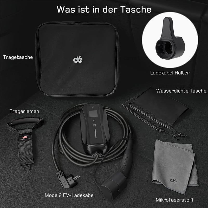 dé Type 2 Schuko töltőkábel 3.68 kW 10m elektromos autóhoz digitális kijelzővel