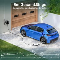 dé Type 2 Schuko Töltőkábel 3.68 kW 8m Elektromos Autóhoz Digitális Kijelzővel 5