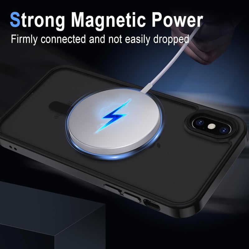 iPhone X/XS MagSafe-kompatibilis matt fekete védőtok - XTCASE