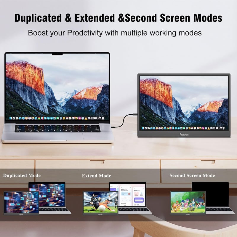 ARZOPA 14" Hordozható Érintőképernyős Monitor HDR IPS 1920x1200 HDMI USB-C Laptop PC Xbox
