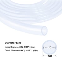 iMeistek Szilikon Cső 5x8mm 1,5m - Átlátszó Élelmiszeripari Minőségű Flexibilis Víz-Levegő Tömlő Pumpákhoz, Akváriumhoz, Kertészeti Alkalmaz 2
