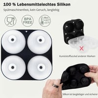 HONYAO Szilikon Jégkocka Készítő Fedéllel - 6 cm-es Kerek Jéggolyó Forma, BPA-mentes, Összehajtható, Szivárgásmentes Jégkészítő Tálca 3