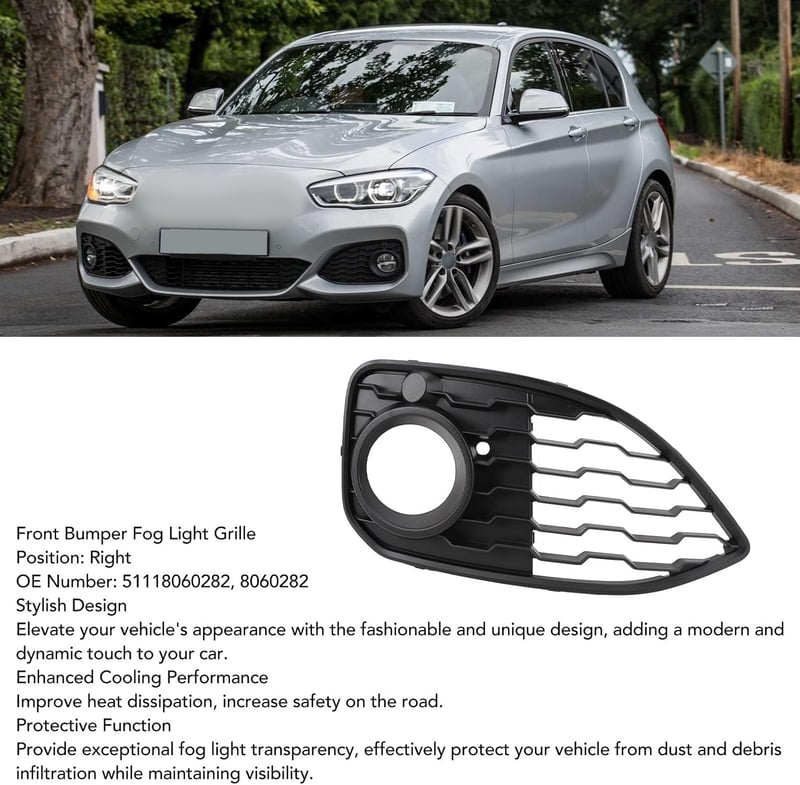 TKSE BMW 1-es Sorozat F20 F21 LCI M Sport Első Lökhárító Ködlámpa Rács - Hőelvezető Védőburkolat, Jobb Oldali 51118060282