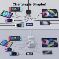 Zomvan 100W USB-C Gyorstöltő 6 Portos Töltőállomás - 3 USB-C és 3 USB-A Port iPhone 16/15/14, Samsung S24/S23, iPad Kompatibilis Fekete Tölt 8