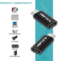 Abrity USB-C - Micro USB adapter szett, 4 darabos, kétirányú átalakító 3