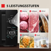 Toshiba MW2-MM20PF(BK) Mikrohullámú Sütő, 20 Literes, 800W, 5 Teljesítményszint, Kiolvasztás Funkcióval, Belső LED Világítással, Fekete 2