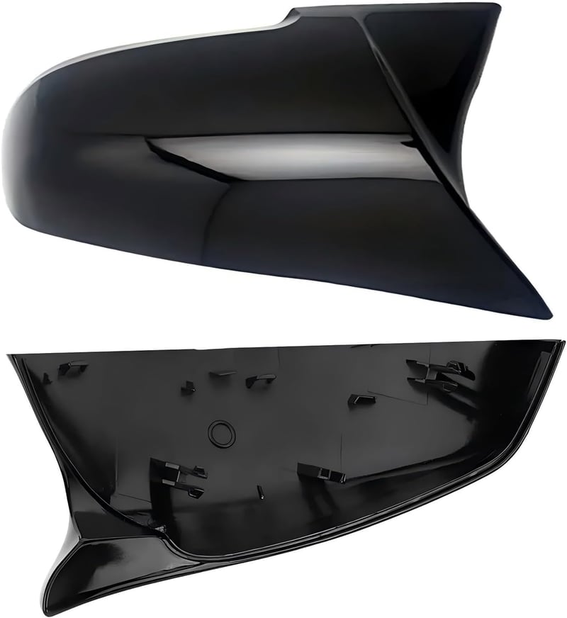 GSRECY Fényes Fekete Visszapillantó Tükör Borítás BMW F20 F21 F30 F36 X1 E84 Kompatibilis - M4 Stílusú Autó Külső Tuning Szett (2 db)
