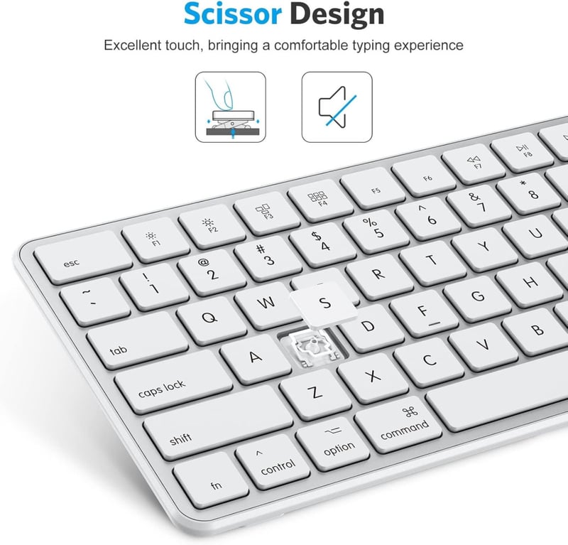 OMOTON Bluetooth Billentyűzet Numerikus Résszel, Újratölthető Vezeték Nélküli Klaviatúra MacBook Pro/Air, iMac, Mac mini/Pro és PC Eszközökh