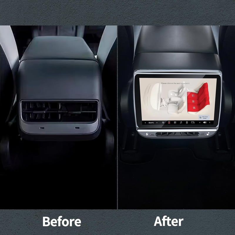 Tesla Model 3/Y hátsó szórakoztató kijelző 7,2" IPS érintőképernyővel, klímavezérléssel, CarPlay-jel (2017-2023)