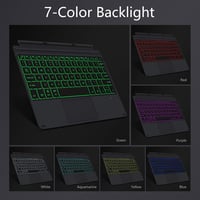 MoKo Bluetooth Billentyűzet Tok Surface Go 4/3/2/2018 Modellekhez, 7 Színű LED Háttérvilágítás, Érintőpaddal, Újratölthető Akkumulátor, Feke 3