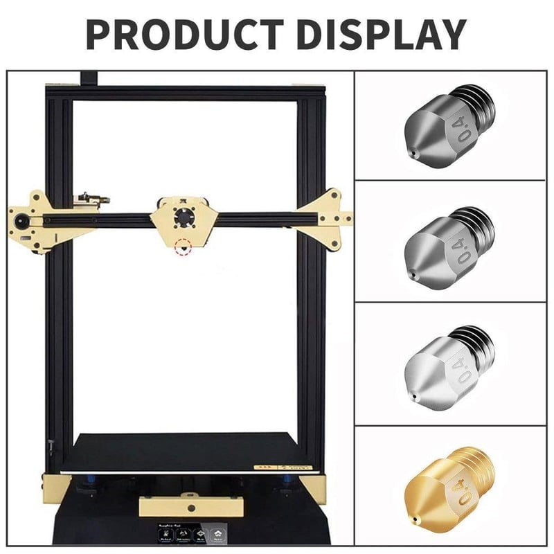 Makerbot Creality Ender 3/5 extruderhez - iMetrx 4db-os MK8 3D nyomtatófej készlet, 4 féle fémből