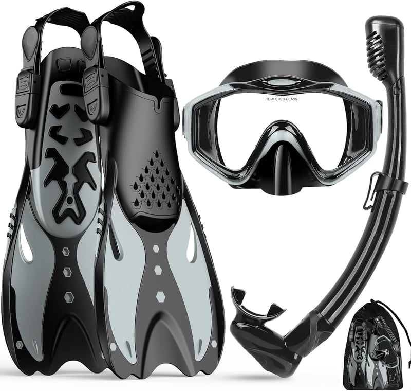 KUYOU Snorkel szett felnőtt búvármaszk teljes száraz rendszer uniszex, S/M EU ( 36-40)