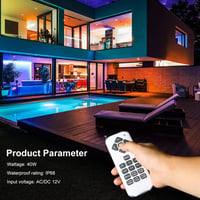 Kingwen 40W RGB LED Medence Világítás Víz Alatti Lámpa Távirányítóval 4000lm IP68 Vízálló 12V Úszómedence Reflektor 5