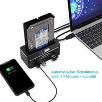 RSHTECH Alumínium USB 3.0 HDD/SSD Dokkoló 2.5" és 3.5" SATA Meghajtókhoz, SD/TF Kártyaolvasóval, 16TB-ig 3