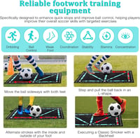 Mineup Futball Tréningszőnyeg 40x60cm - Csúszásgátló Labdakontroll Edzőszőnyeg Gyerekeknek, Kék Diatomit Anyagból, Lépéstechnika Fejlesztő 4