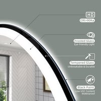 STARLEAD Kerek Fürdőszobai Tükör 80 cm, LED Világítással, Bluetooth Hangszóróval, Fényerőszabályzós, 3 Színhőmérséklet, Páramentesítő, Feket 7