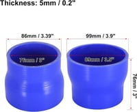AUTOHAUX Kék Szilikon Hűtőcső 76-89 mm Átmérővel 3