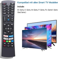 FOXRMT RC1822 Univerzális Távirányító Medion Ultra HD Smart TV-hez - Netflix és Prime Videó Gombokkal, 10m Hatótávolság, Előre Konfigurált,  8