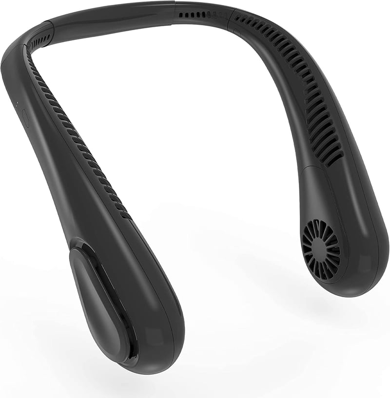COMLIFE Hordozható Nyakba Akasztható USB Ventilátor 5000mAh Akkuval - Fekete