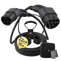 deAccessories Type 2 Elektromos Autó Töltőkábel 22kW 3-Fázisú 32A 10m - Hordtáskával, Kompatibilis Model 3, e-UP, ID.3, Zoe, e-Tron és Más E 1