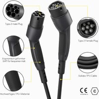 deAccessories Type 2 Elektromos Autó Töltőkábel 22kW 3-Fázisú 32A 10m - Hordtáskával, Kompatibilis Model 3, e-UP, ID.3, Zoe, e-Tron és Más E 3