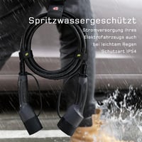deAccessories Type 2 Elektromos Autó Töltőkábel 22kW 3-Fázisú 32A 10m - Hordtáskával, Kompatibilis Model 3, e-UP, ID.3, Zoe, e-Tron és Más E 4