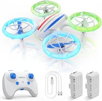 DEERC D23 Mini Drón Gyerekeknek - RC Quadcopter LED Világítással, 2 Akkumulátorral, Teljes Propellervédelemmel, 3D Flip Funkcióval, Kezdőkne 1