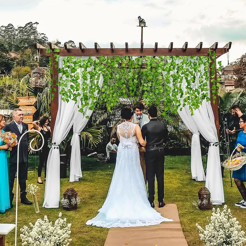 DearHouse Mesterséges Borostyán Futó 8ft 12 Ágú Függő Girland Zöld
