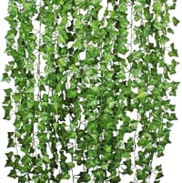 DearHouse Mesterséges Borostyán Futó 8ft 12 Ágú Függő Girland Zöld 1