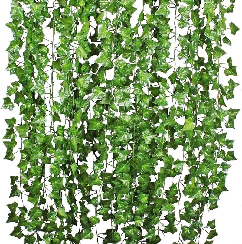 DearHouse Mesterséges Borostyán Futó 8ft 12 Ágú Függő Girland Zöld